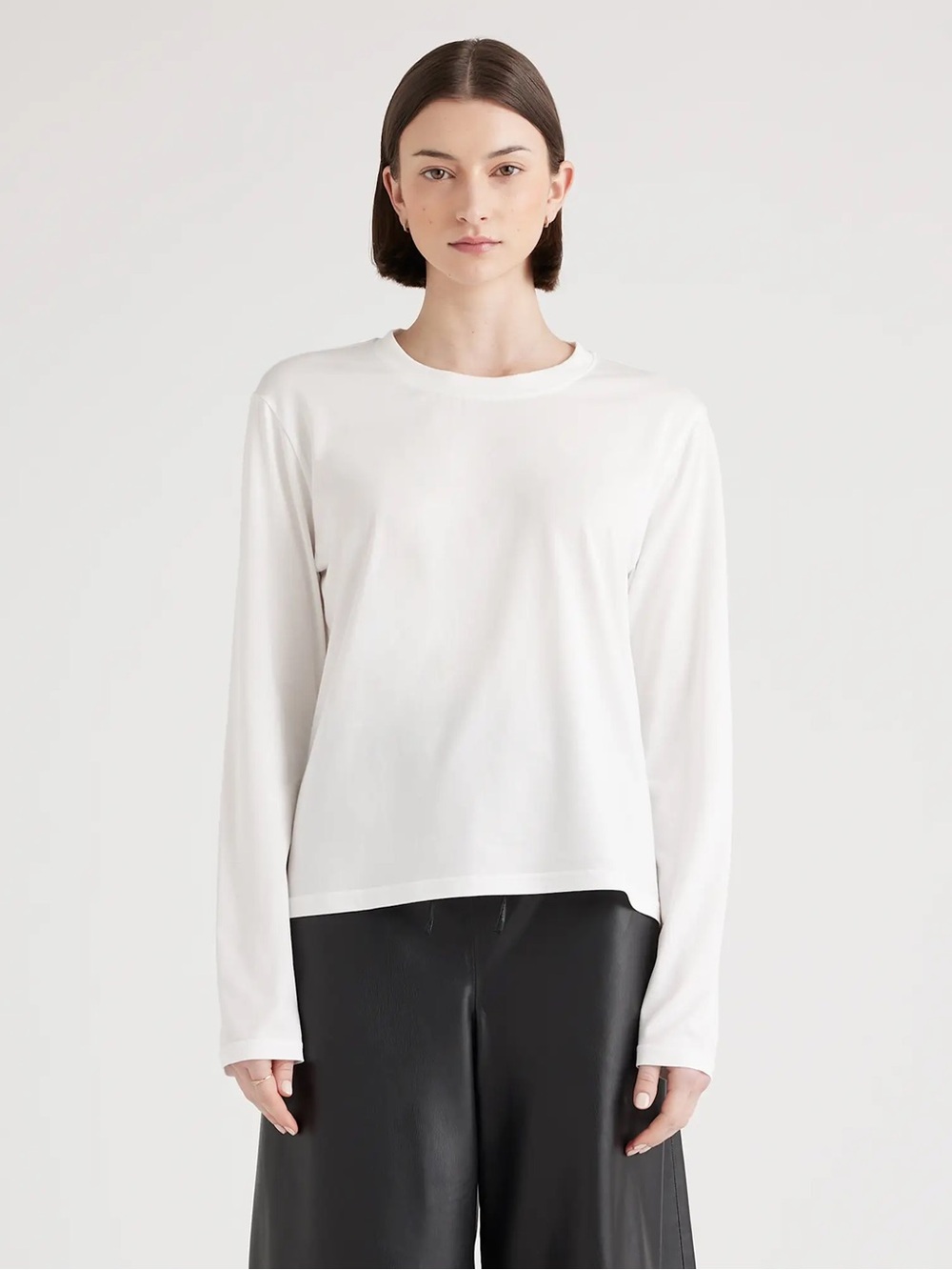 Quince Cotton Modal Relaxed Long Sleeve Tee